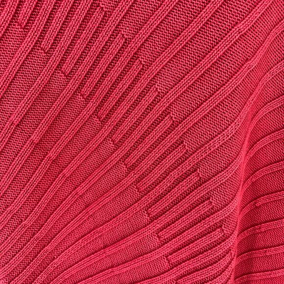 Isabella Bird Textured Knit Sweater Women's Size Large Red Roll Collar - Picture 2 of 4